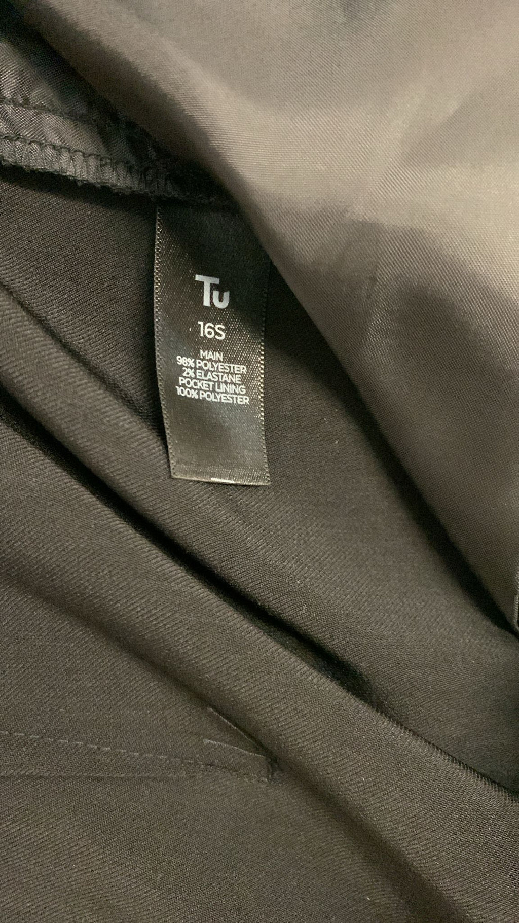 TU Woman Black Smart Tailored Trousers UK 16S Office Workwear