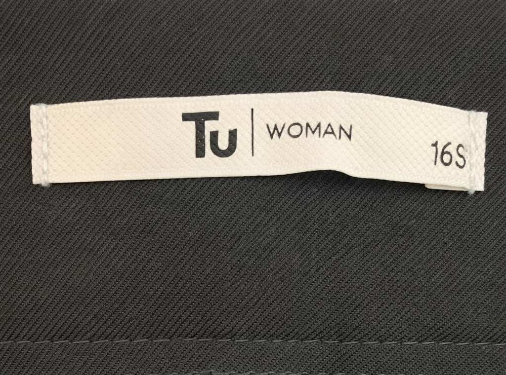 TU Woman Black Smart Tailored Trousers UK 16S Office Workwear