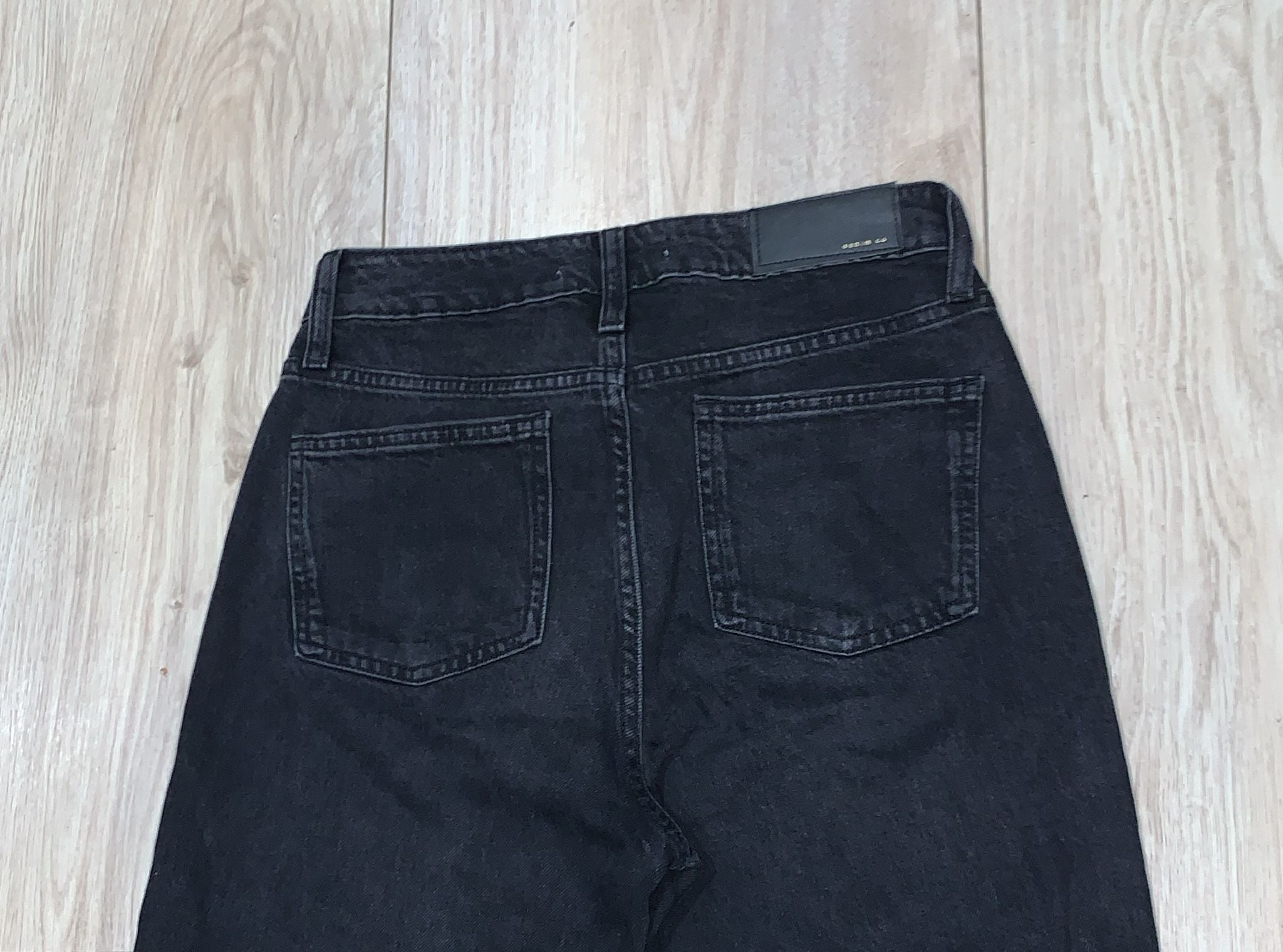 Denim Co Black Washed Wide Leg Jeans UK 8 EU 36