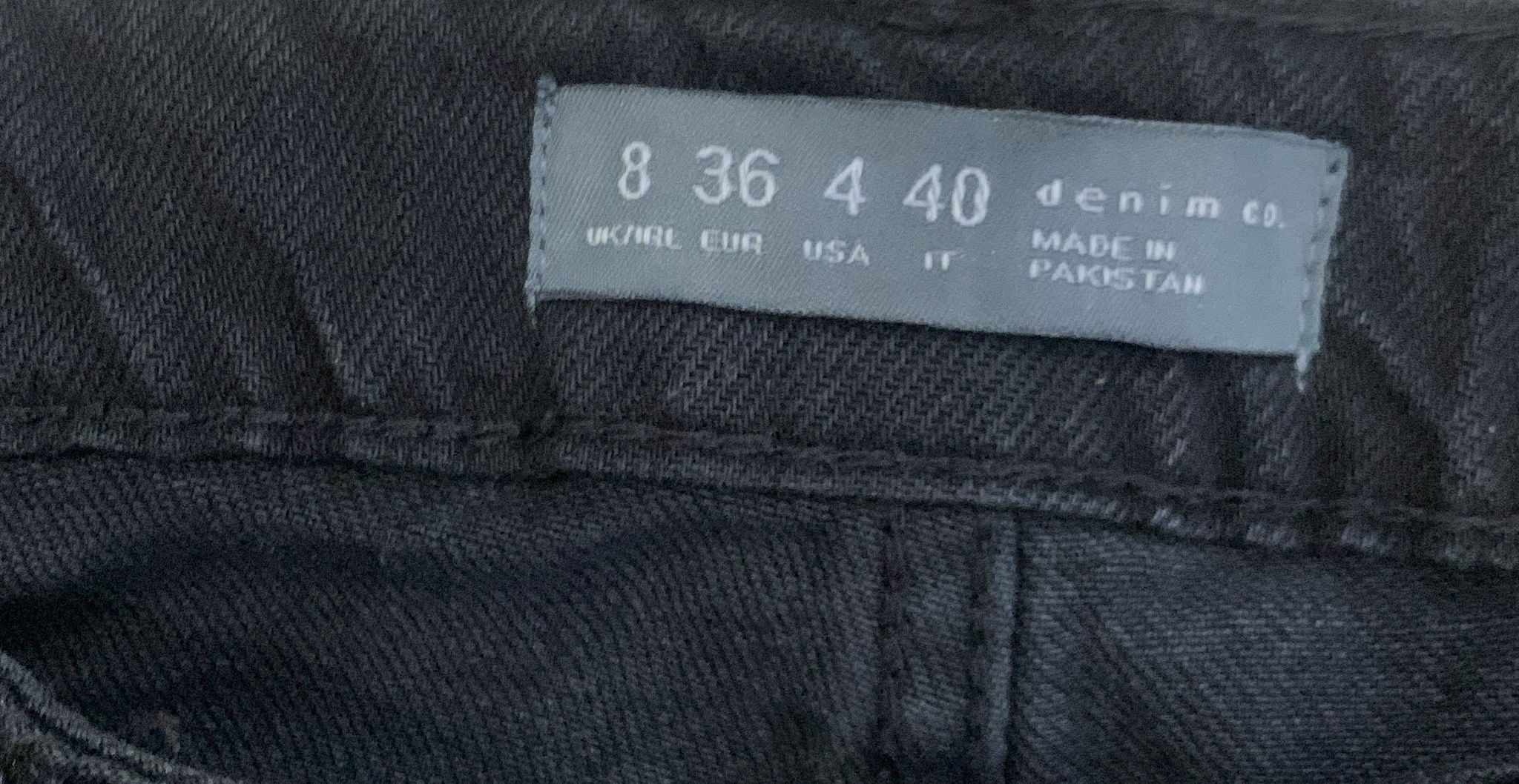 Denim Co Black Washed Wide Leg Jeans UK 8 EU 36