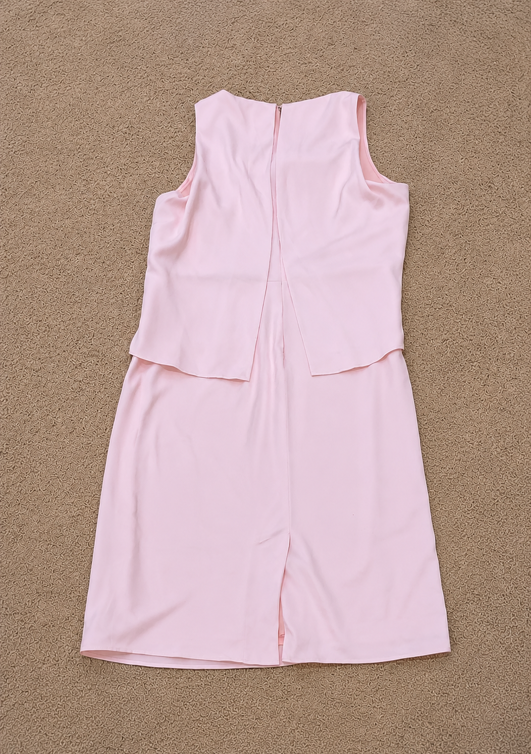 Glamour Blush Pink Layered Overlay Midi Dress UK 14 Occasion Wedding Guest