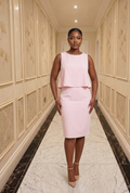 Glamour Blush Pink Layered Overlay Midi Dress UK 14 Occasion Wedding Guest