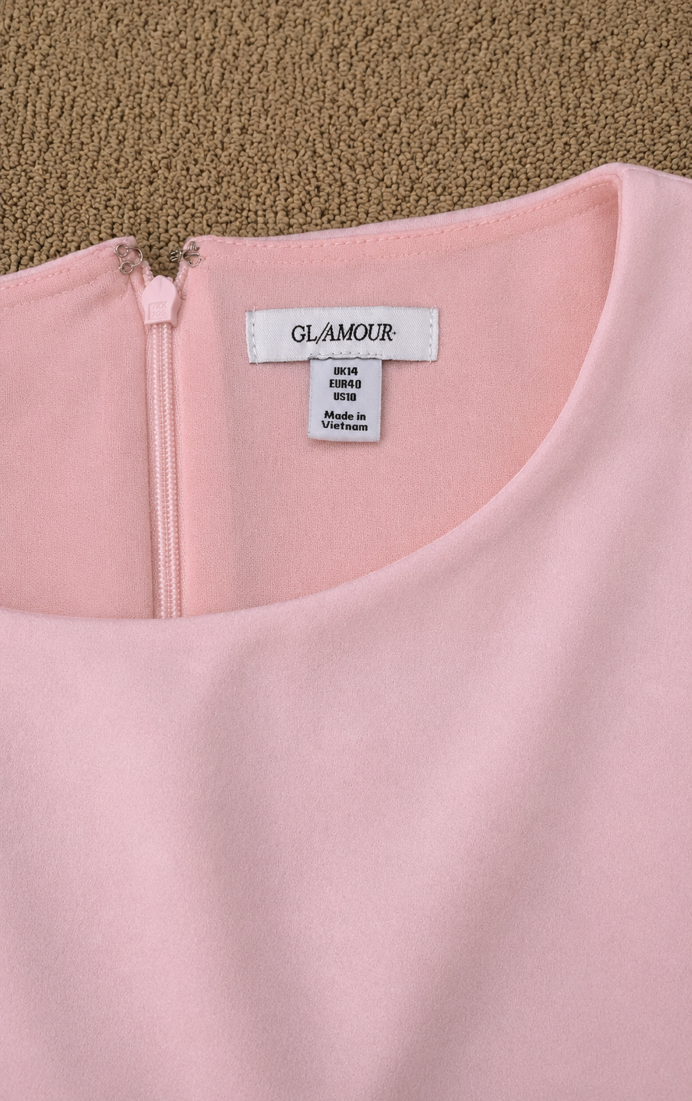 Glamour Blush Pink Layered Overlay Midi Dress UK 14 Occasion Wedding Guest