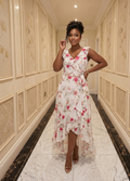 New Look Floral Wrap Style High Low Midi Dress UK 12 Wedding Guest Occasion Dress