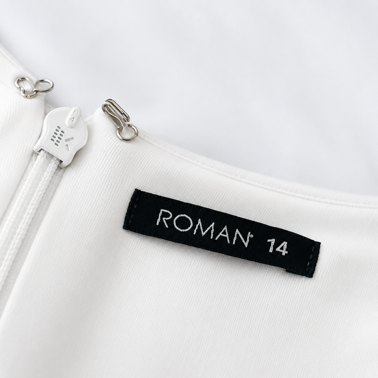 Roman White Floral Cold Shoulder Pencil Dress UK 14 Occasion Wedding Guest