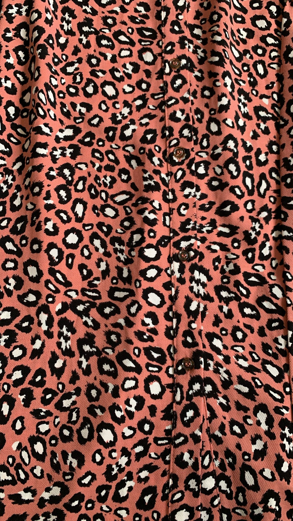 Peacocks Coral Leopard Print Sleeveless Shirt Dress Belted Midi UK 12