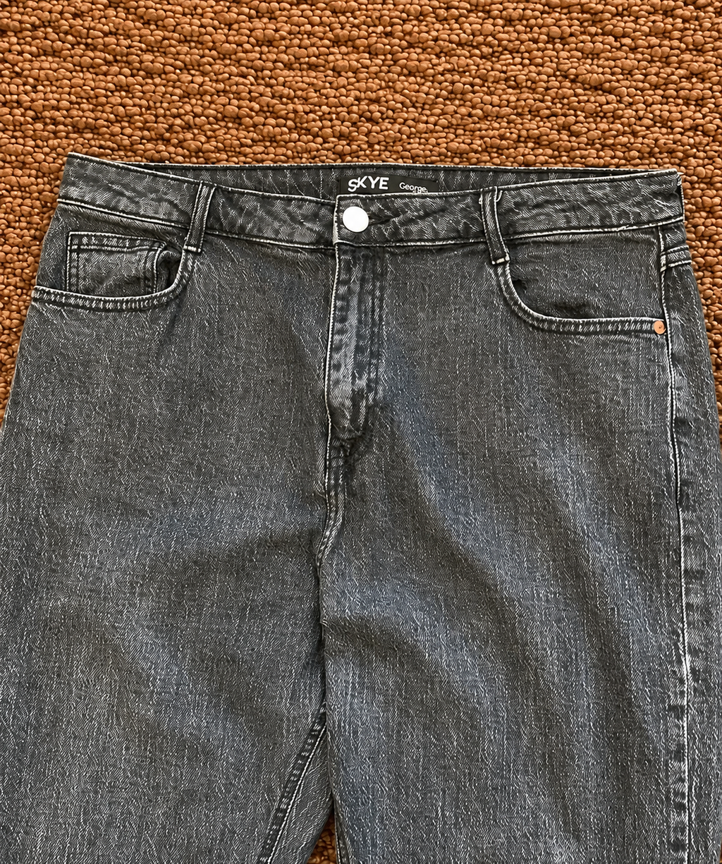 George Skye Charcoal Grey Acid Wash Wide Leg Jeans UK 18