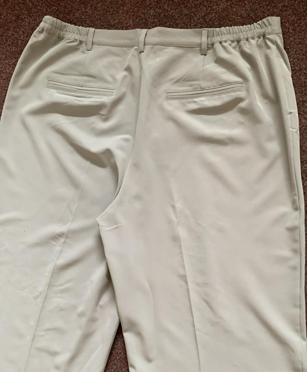 Damart Light Grey Elasticated Back Waist Wide Leg Smart Trousers UK 20