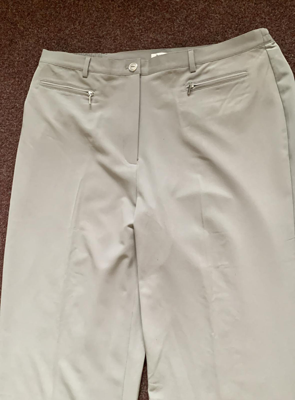 Damart Light Grey Elasticated Back Waist Wide Leg Smart Trousers UK 20