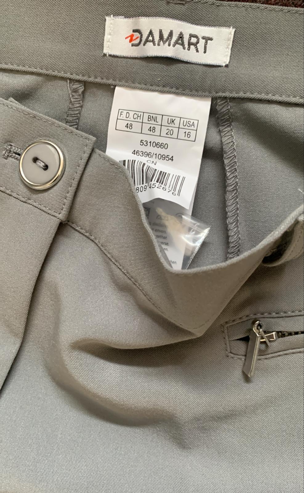 Damart Light Grey Elasticated Back Waist Wide Leg Smart Trousers UK 20