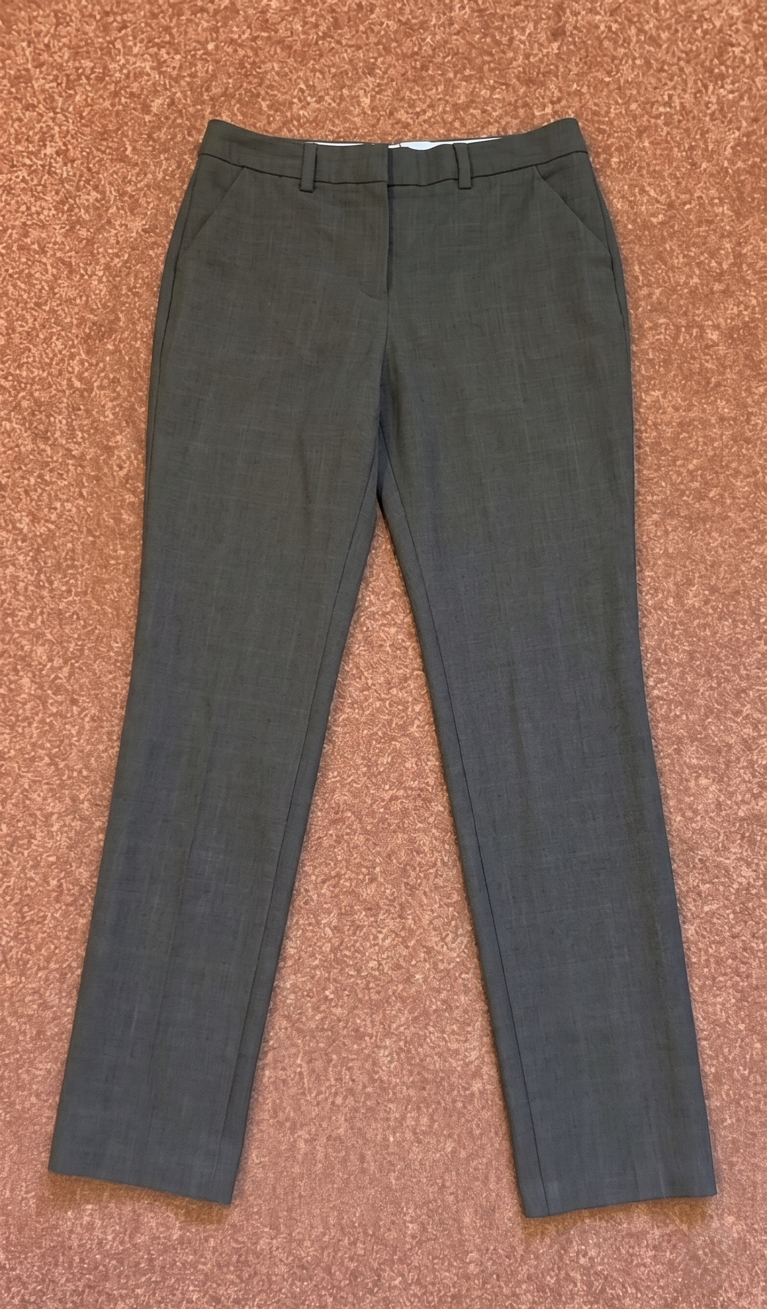 M&S Collection Charcoal Grey Smart Office Trousers UK 8 Long Tailored Workwear