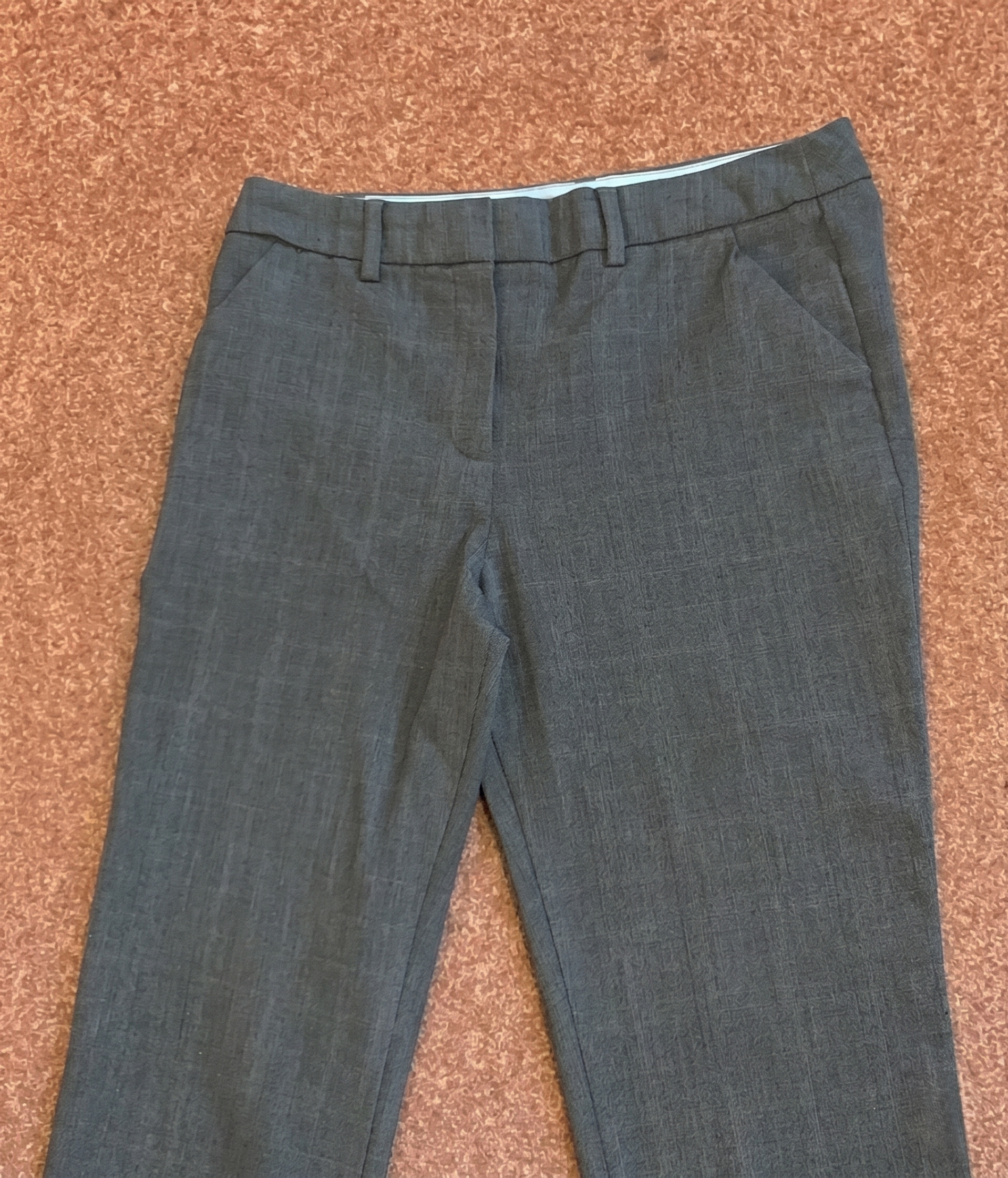 M&S Collection Charcoal Grey Smart Office Trousers UK 8 Long Tailored Workwear