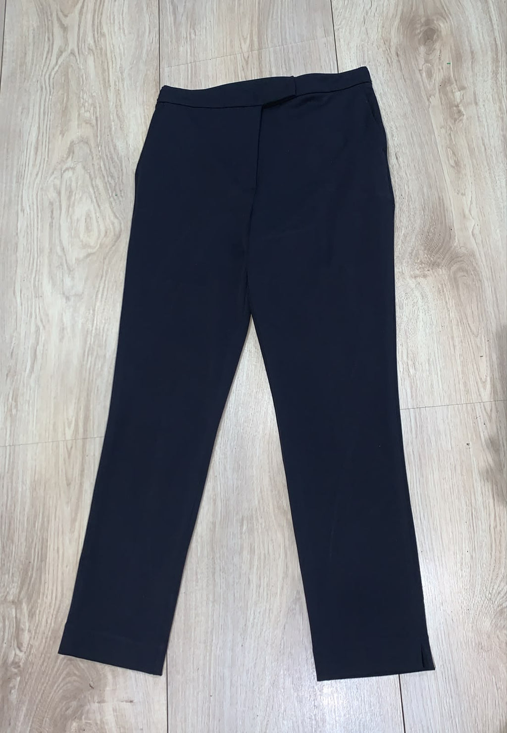 M&S Navy Blue Straight Leg Work Trousers UK 12 Regular